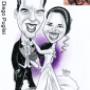 Caricatura de los novios para tarjetería.