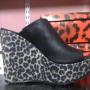 Sueco de cuero, plataforma animal print
