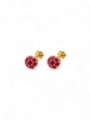 Aros de oro 18k pasantes frutillita