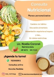 Lic Noelia Coronel Nutricionista Consultorio Particular