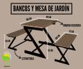 Bancos y mesa de Jardín