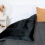 Acolchado reversible 2 1/2 plazas gris - negro