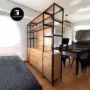 muebles en  madera con hierro quadrat a